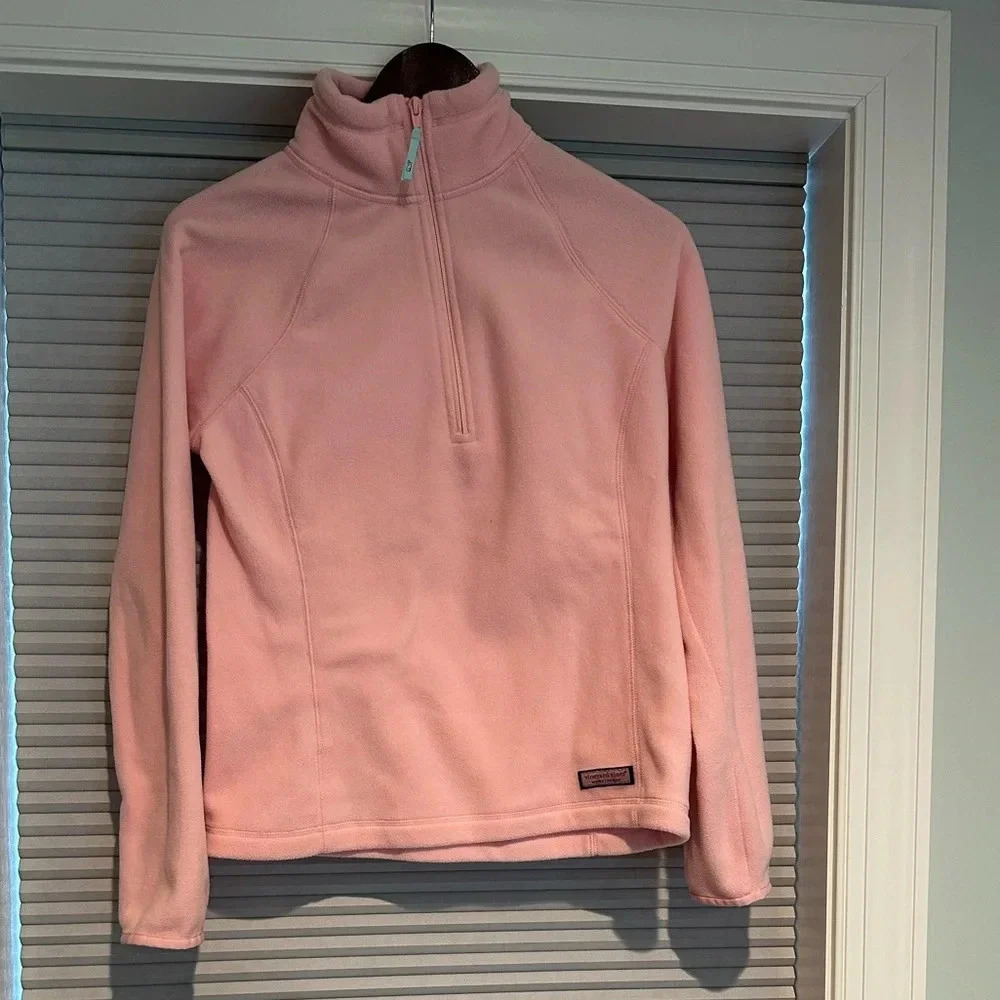 Vineyard Vines pink fleece quarter zip